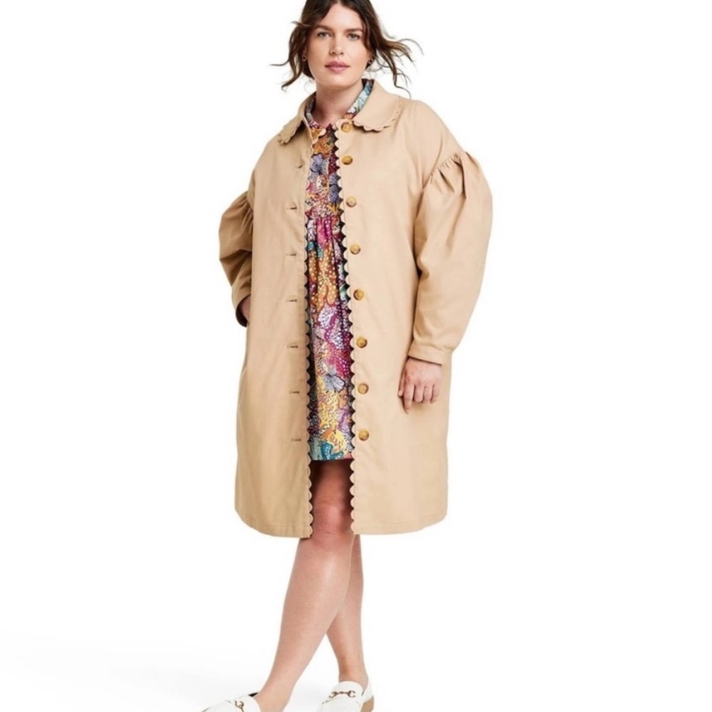 Kika Vargas X Target Scallop Edge Trench Coat Sz. 4X NEW